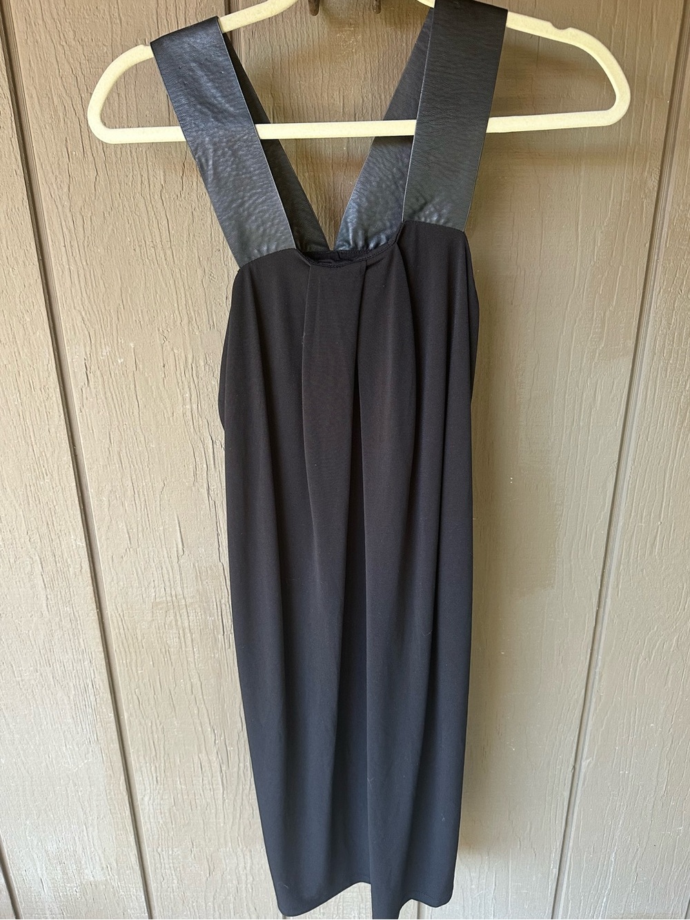 Michael Kors Black Mini Dress with faux Leather Straps